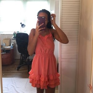 Salmon Polka Dot Dress